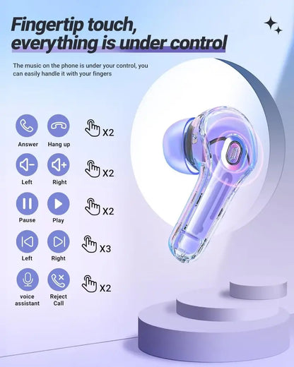 Air 39 Transparent Bluetooth Earbuds – Super Bass, ENC Noise Reduction
