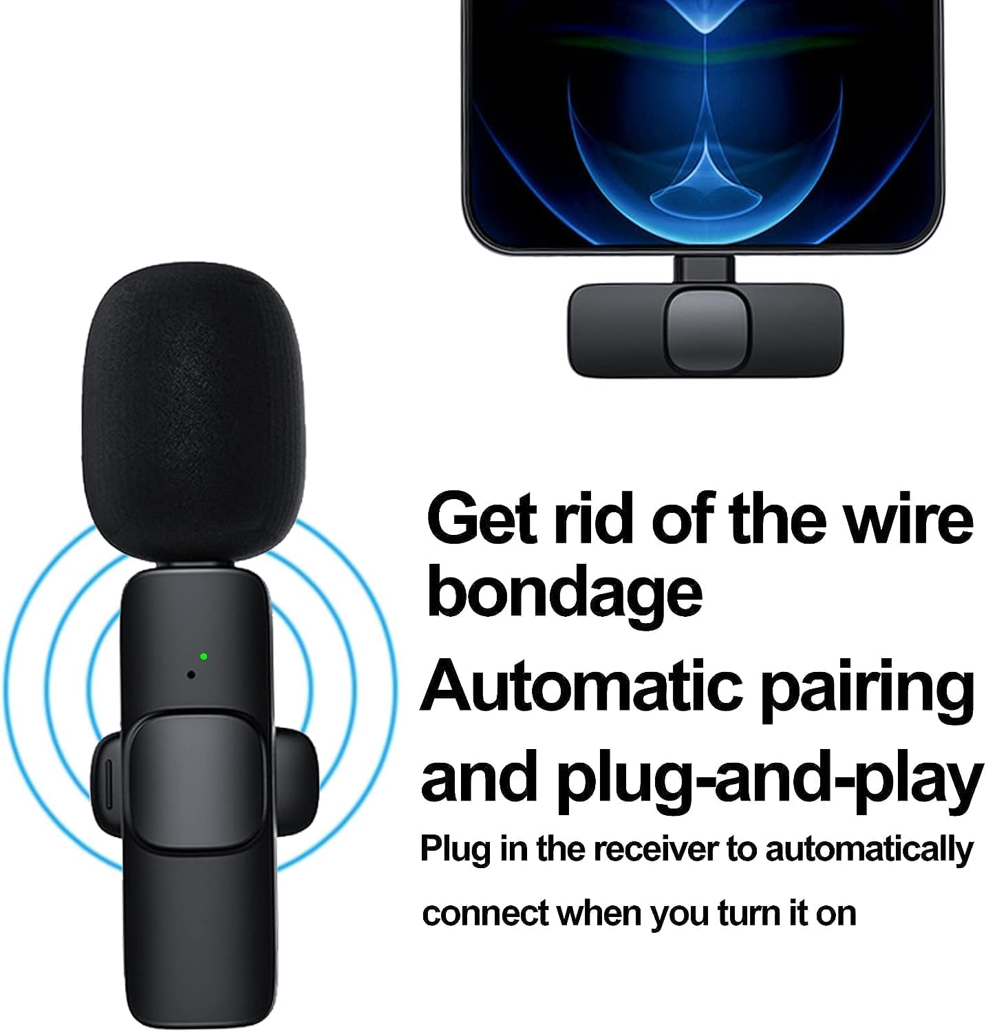 K9 Dual Wireless Microphone Plug & Play USB Type-C Noise Reduction