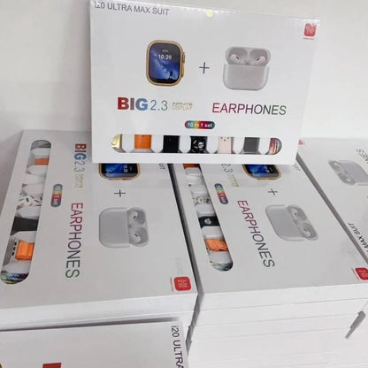 i20 Ultra Max Smartwatch & Earbuds with 7 Straps Random Colors