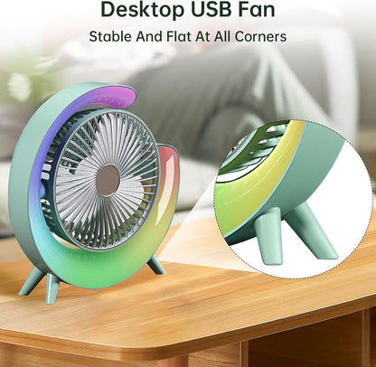 Colorful USB Rechargeable Desktop Cooling Fan