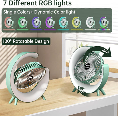 Colorful USB Rechargeable Desktop Cooling Fan