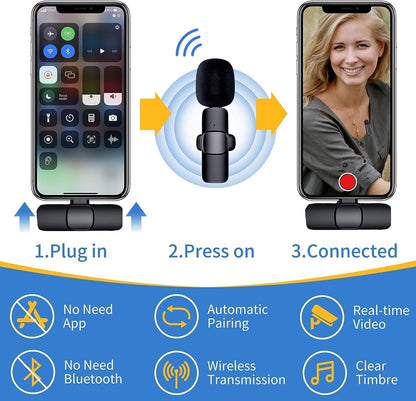K9 Dual Wireless Microphone Plug & Play USB Type-C Noise Reduction