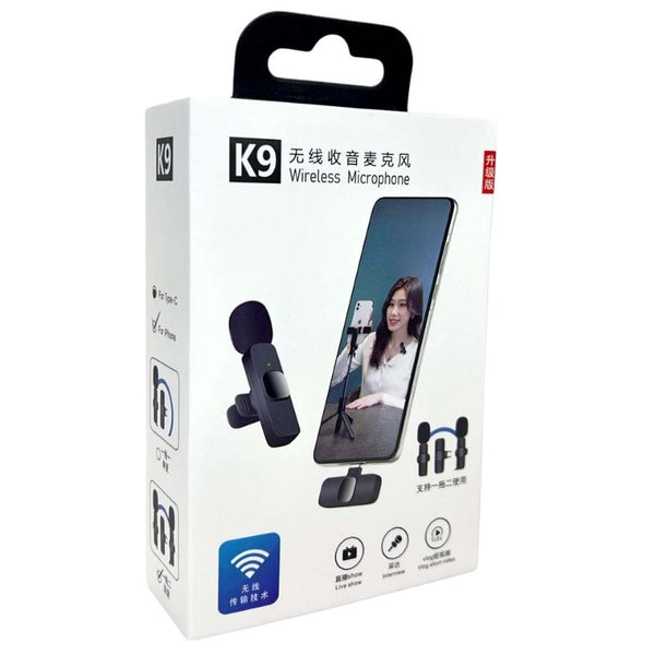 K9 Dual Wireless Microphone Plug & Play USB Type-C Noise Reduction